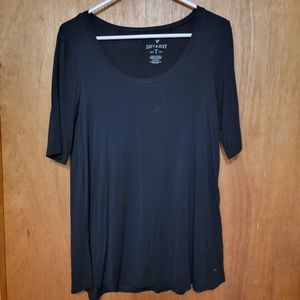 WOMEN'S SHIRT | American Eagle - Soft & Sexy Ballerina Tee - Size S - Black